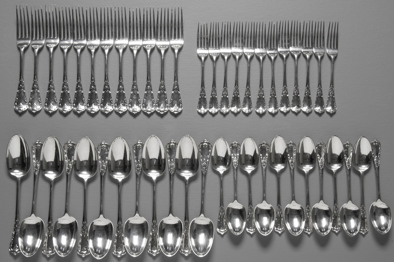 Sterling silver flatware set store for 12